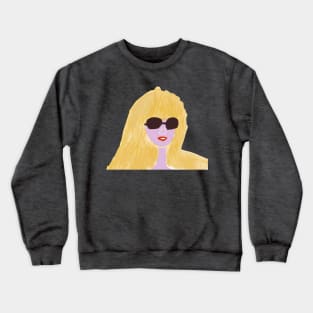 Blond girl with sun glasses Crewneck Sweatshirt